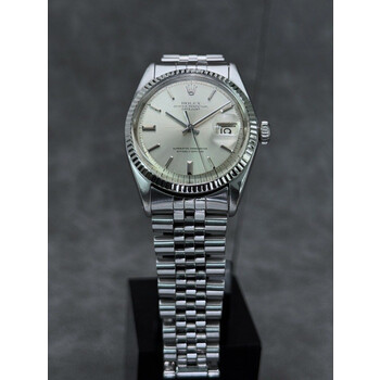 36mm • 1969 36mm Rolex DateJust 1601 White Gold Bezel Silver Pie-Pan Dial